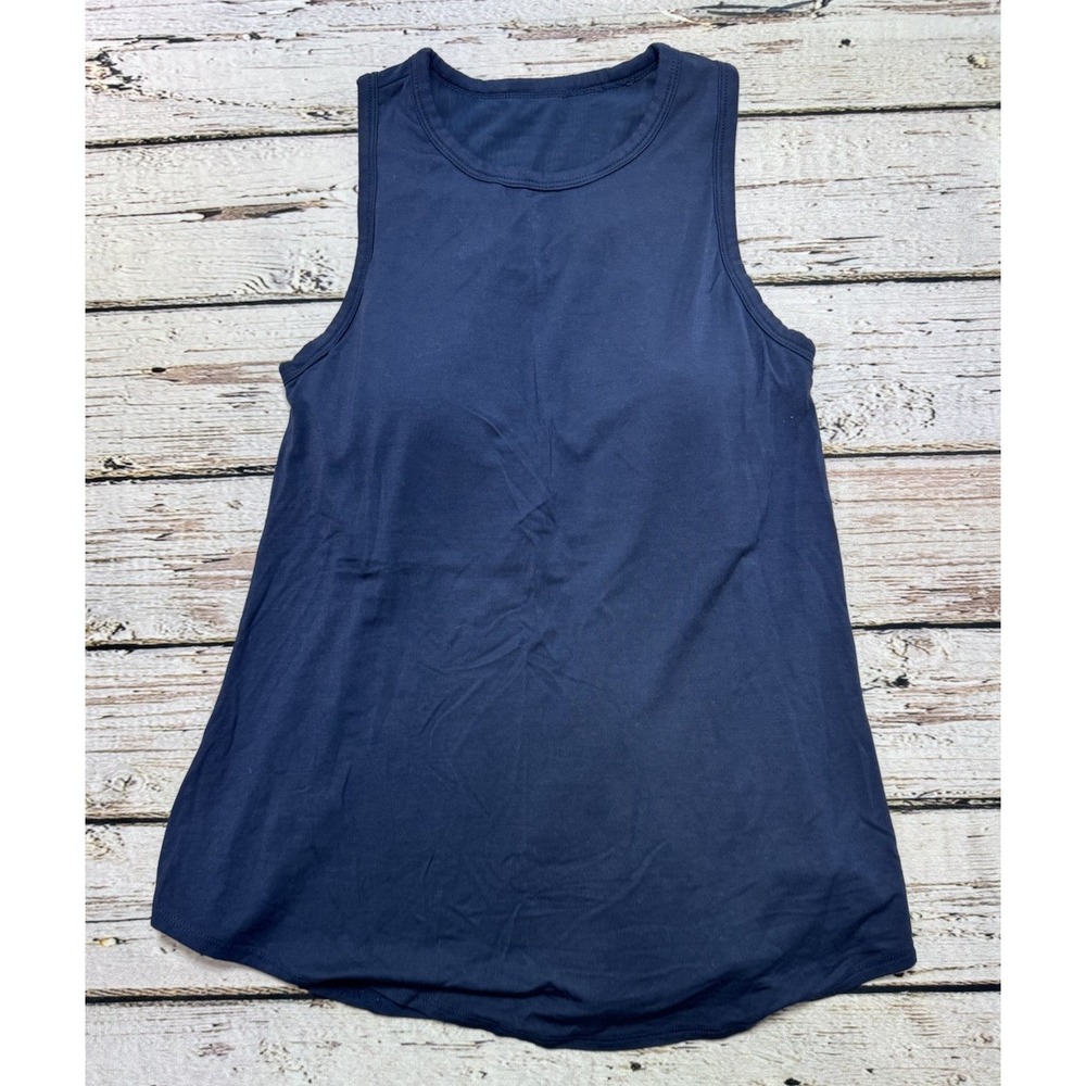 Shebird Freedom Women's Blue Tank Top Built In Bra Mesh Racerback Yoga Size 1